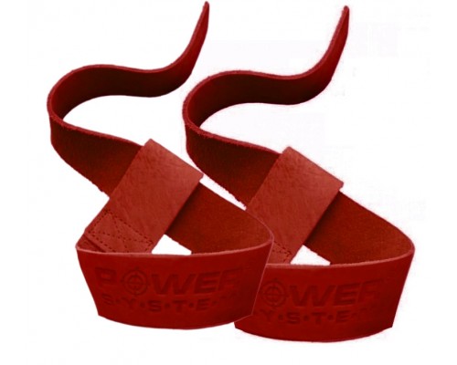 Лямки для тяги шкіряні Power System PS-3320 Leather Straps Red