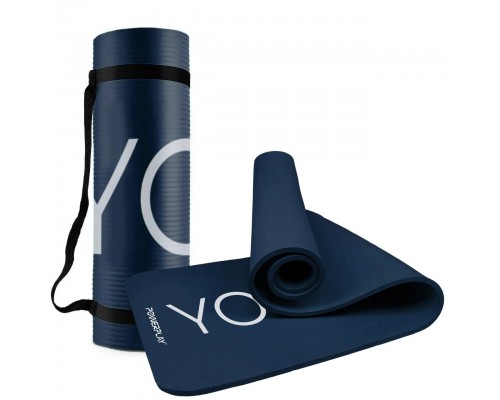 Килимок для йоги та фітнесу PowerPlay 4151 NBR Performance Mat Синій (183x61x1.2)