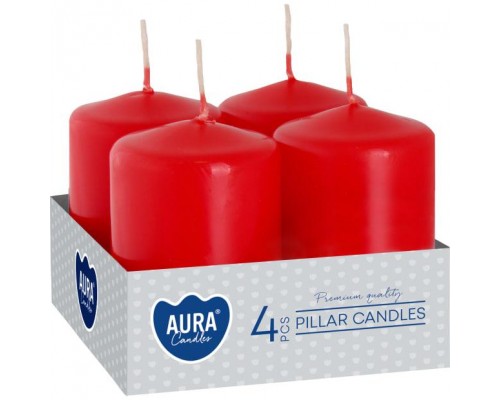 Набір свічок 4 шт. циліндр Червоні (sw40/60-030)