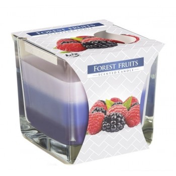 Ароматична свічка у стакані із триколірним наповненням Лісові ягоди (SNK80-13)