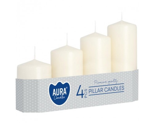 Набір свічок 4 шт. циліндр Молочний (sw50/4-011)
