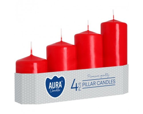Набір свічок 4 шт. циліндр Червоні (sw50/4-030)