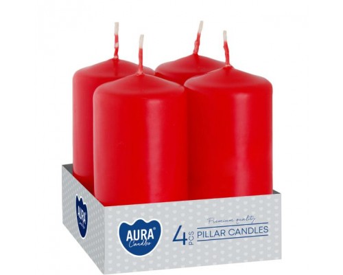 Набір свічок 4 шт. циліндр Червоний (sw40/80-030)