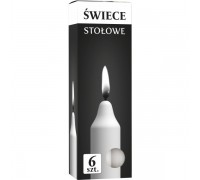 Набір свічок столових Bispol S1-66 Білі 6 шт Набір свічок столових Bispol S1-66 Білі 6 шт