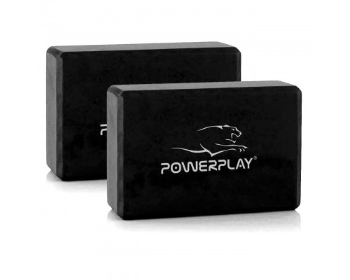 Блок для йоги 2  шт (пара) PowerPlay 4006 Yoga Brick EVA Чорні