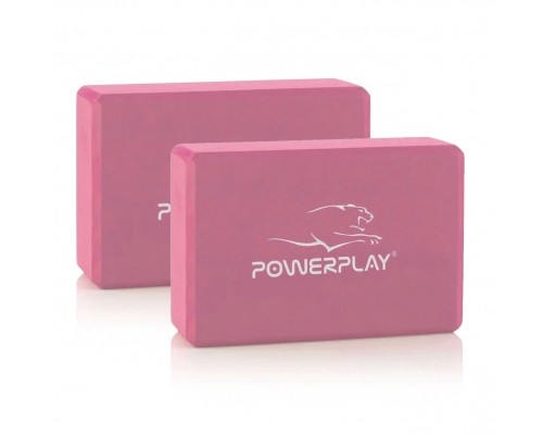 Блок для йоги 2 шт. (пара) PowerPlay 4006 Yoga Brick EVA Рожеві