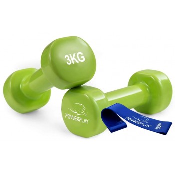 Гантелі вінілові PowerPlay 4125 Achilles 2*3 кг. Зелені (пара - 2шт.)