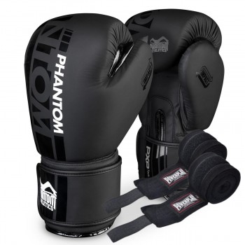 Боксерські рукавиці Phantom APEX Black 12 унцій (Бинти 4м. в подарунок) Боксерські рукавиці Phantom APEX Black 12 унцій (Бинти 4м. в подарунок)