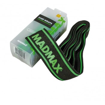 Бинти на коліна MadMax MFA-299 Non slide & slip knee wraps 2.0m Black/Green