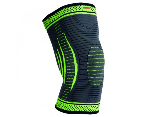Компресійний наколінник MadMax MFA-284 3D Compressive knee support Dark grey/Neon green (1шт.) L