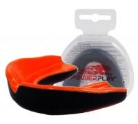 Капа боксерська PowerPlay 3315 SR доросла (вік 11+) чорн-помаранчева зі смаком лемону