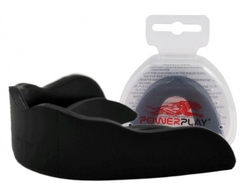 Капа боксерська PowerPlay 3318 JR дитяча (вік до 10) чорна