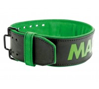 Пояс для важкої атлетики MadMax MFB-302 Quick Release Belt  шкіряний Black/Green M