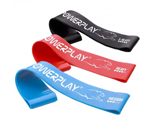 Резинки для фітнесу (стрічка-еспандер) PowerPlay 4113 Mini Power Band Set набір із 3 шт. (опір від 10-20 кг)