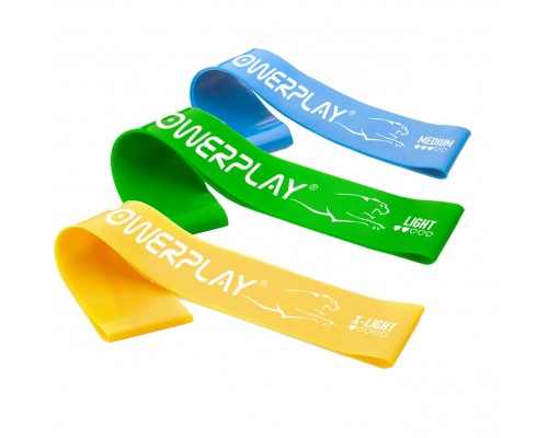 Резинки для фітнесу (стрічка-еспандер) PowerPlay 4113 Mini Power Band Set набір із 3 шт. (опір 1-10 кг)