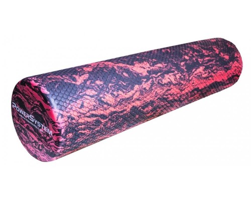 Масажний ролик (роллер) гладкий Power System PS-4089 Hexa Camo Roller Black/Red (60x15см.)