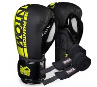 Боксерські рукавиці Phantom APEX Elastic Neon Black/Yellow 16 унцій  (Бинти 4м. в подарунок) Боксерські рукавиці Phantom APEX Elastic Neon Black/Yellow 16 унцій  (Бинти 4м. в подарунок)