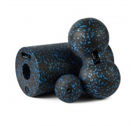 Набір для йоги PowerPlay PP_4008 EPP Foam Roller Set роллер + 2 масажні м'ячі Чорно-синій Набір для йоги PowerPlay PP_4008 EPP Foam Roller Set роллер + 2 масажні м'ячі Чорно-синій
