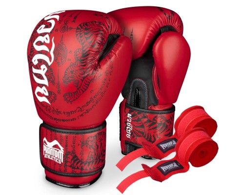 Боксерські рукавиці Phantom Muay Thai Red 10 унцій (капа в подарунок) Боксерські рукавиці Phantom Muay Thai Red 10 унцій (капа в подарунок)