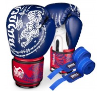 Боксерські рукавиці Phantom Muay Thai Blue 16 унцій (капа в подарунок) Боксерські рукавиці Phantom Muay Thai Blue 16 унцій (капа в подарунок)