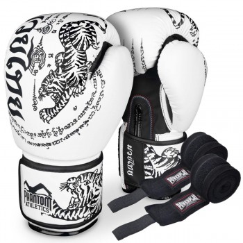 Боксерські рукавиці Phantom Muay Thai White 12 унцій (капа в подарунок)