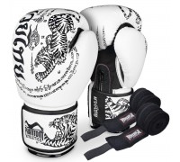 Боксерські рукавиці Phantom Muay Thai White 16 унцій (капа в подарунок)