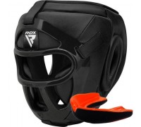 Боксерський шолом RDX T1 Grill Full Black L (капа у комплекті)