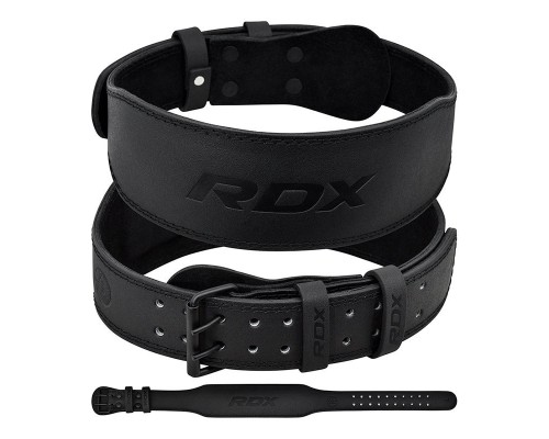 Пояс для важкої атлетики RDX 4 шкіряний Full Black XL