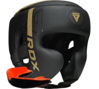 Боксерський шолом RDX F6 KARA Matte Golden M (капа у комплекті)