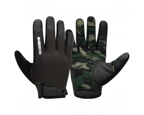 Рукавички для фітнесу RDX T2 Touch Screen Friendly Full Fingerf Army Green L