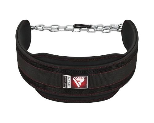 Пояс для обтяжень з ланцюгом RDX T7 Pro Dipping Belt 2 Layer  неопреновий Black