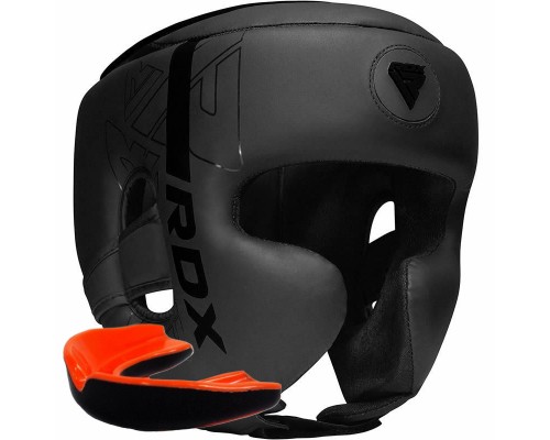 Боксерський шолом RDX F6 KARA Matte Black L (капа у комплекті)