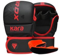 Рукавиці для ММА (Греплінгові рукавички) RDX F6 KARA Matte Red Plus S/M (капа у комплекті)