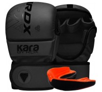 Рукавиці для ММА (Греплінгові рукавички) RDX F6 KARA Matte Black Plus S/M (капа у комплекті)