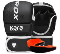 Рукавиці для ММА (Греплінгові рукавички) RDX F6 KARA Matte White Plus L/XL (капа у комплекті)