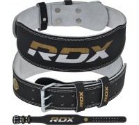 Пояс для важкої атлетики RDX 4 шкіряний Black Gold 2XL