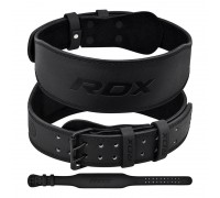 Пояс для важкої атлетики RDX 4 шкіряний Full Black M