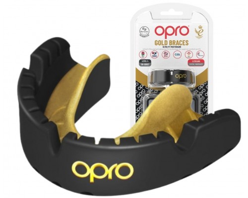 Капа OPRO Gold Braces під брекети доросла (вік 11+) Blackl/Gold (art.102506001)