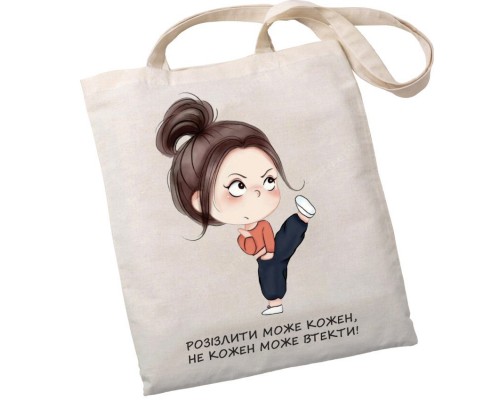 Екошопер BookOpt BK4080 "Розізлити може кожен, не кожен може втекти" бежевий