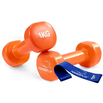 Гантелі вінілові PowerPlay  2 * 1 кг. PP_4103 Помаранчеві (2шт. - пара) Гантелі вінілові PowerPlay  2 * 1 кг. PP_4103 Помаранчеві (2шт. - пара)