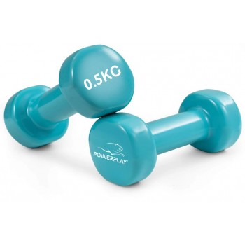 Гантелі вінілові PowerPlay  2 * 0,5 кг. PP_4103 Блакитні (2шт. - пара) Гантелі вінілові PowerPlay  2 * 0,5 кг. PP_4103 Блакитні (2шт. - пара)