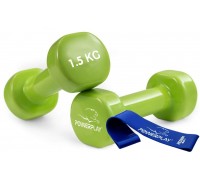 Гантелі вінілові PowerPlay  2 * 1,5 кг. PP_4103 Зелені (2шт. - пара) Гантелі вінілові PowerPlay  2 * 1,5 кг. PP_4103 Зелені (2шт. - пара)