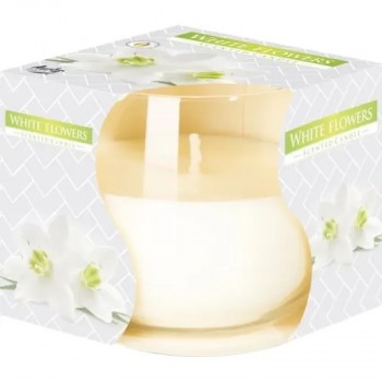 Ароматична свічка в скляному стакані Bispol Білі квіти (SN 71-179)