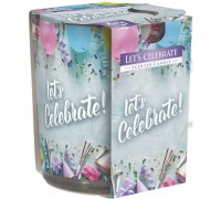 Ароматична свічка в скляному стакані Bispol Let`s celebrate (SN 72s-49) Ароматична свічка в скляному стакані Bispol Let`s celebrate (SN 72s-49)