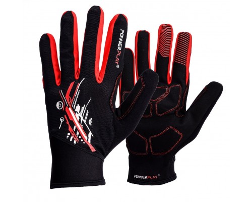Рукавички для бігу PowerPlay 6607 Чорно-Червоні M