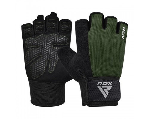Рукавички для фітнесу RDX W1 Half Army Green Plus M