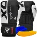 Боксерські рукавиці RDX F4 Boxing Sparring Gloves Hook&Loop WHITE/BLACK 14 унцій (капа у комплекті)