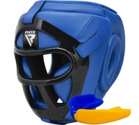Боксерський шолом RDX T1 Grill Full Blue L (капа у комплекті)
