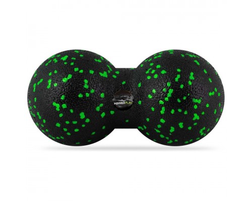 Масажний м'яч подвійний PowerPlay PP-4352 Epp foam peanut ball (d8*16cm.) Чорно/Зелений
