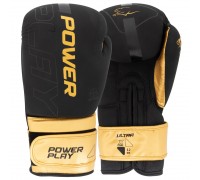Боксерські рукавиці PowerPlay 3024 Ultra Mat Чорно-Золоті 10 унцій Боксерські рукавиці PowerPlay 3024 Ultra Mat Чорно-Золоті 10 унцій